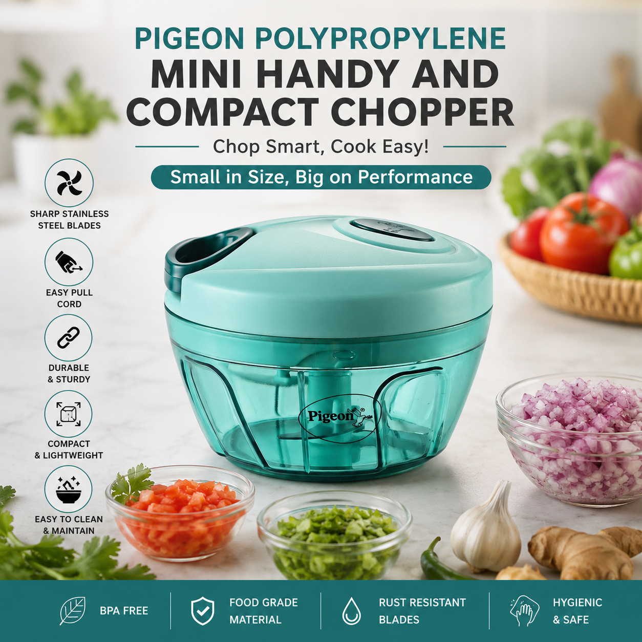 Pigeon Polypropylene Mini Handy and Compact Chopper