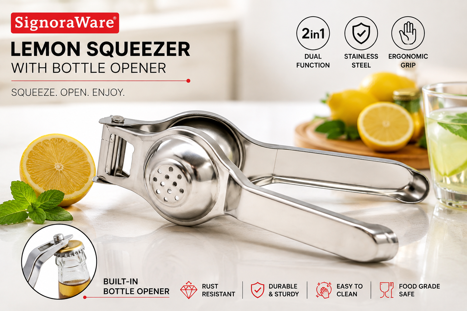 Signoraware Lemon Squeezer with Bottle Opener