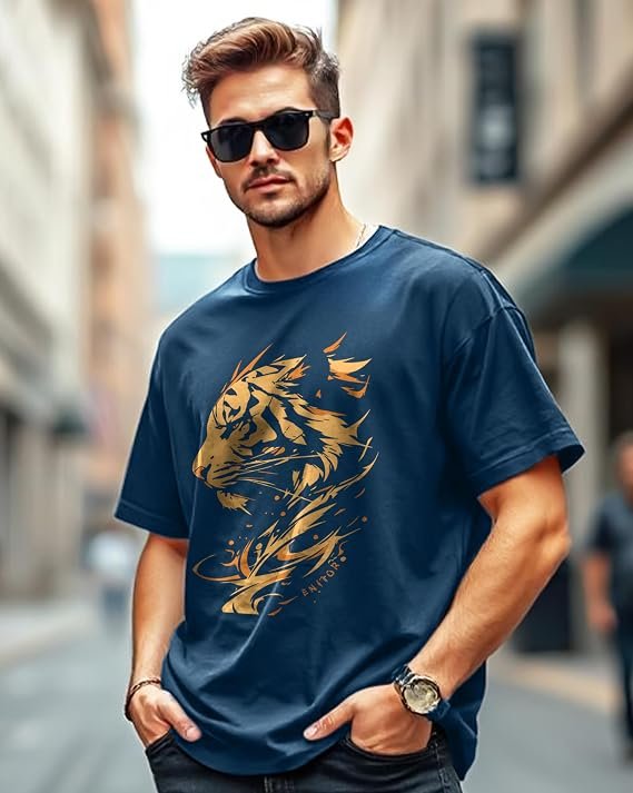 AUSK Oversized T-Shirts || Printed Loose Fit Half Sleeve Tshirt for Mens