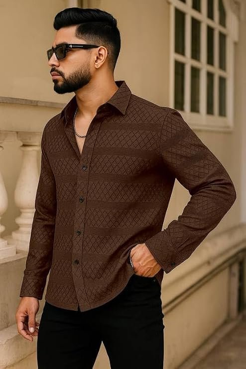 Men's Solid Linen Cotton Shirt, Casual, Plain, Full Sleeve, Summer-Regular Fit, Stylish, Everyday Formal Wear