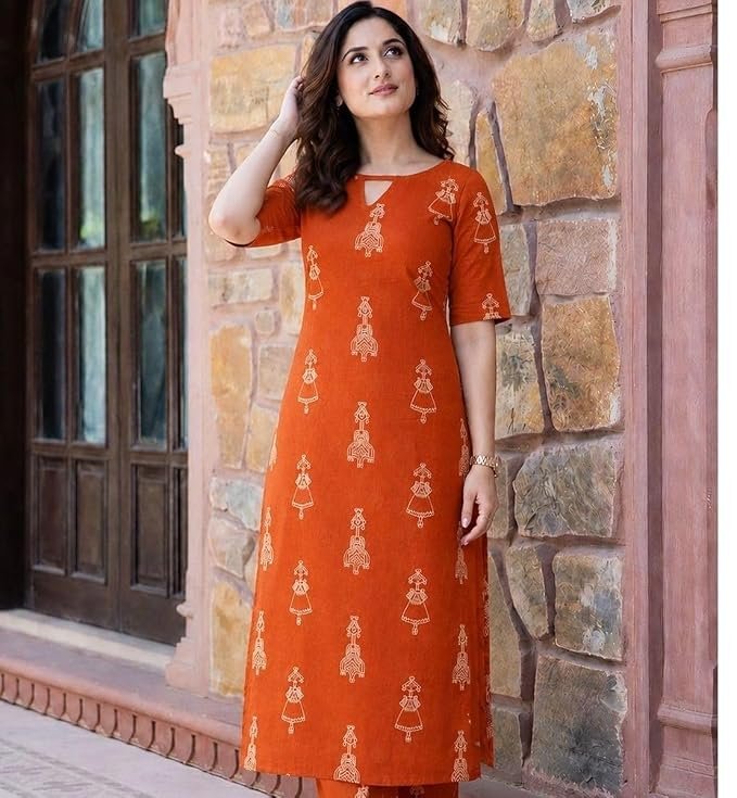 MS VHCK ENTERPRISE Woman Women's Rayon Straight Fit Straight Kurta Kurtis