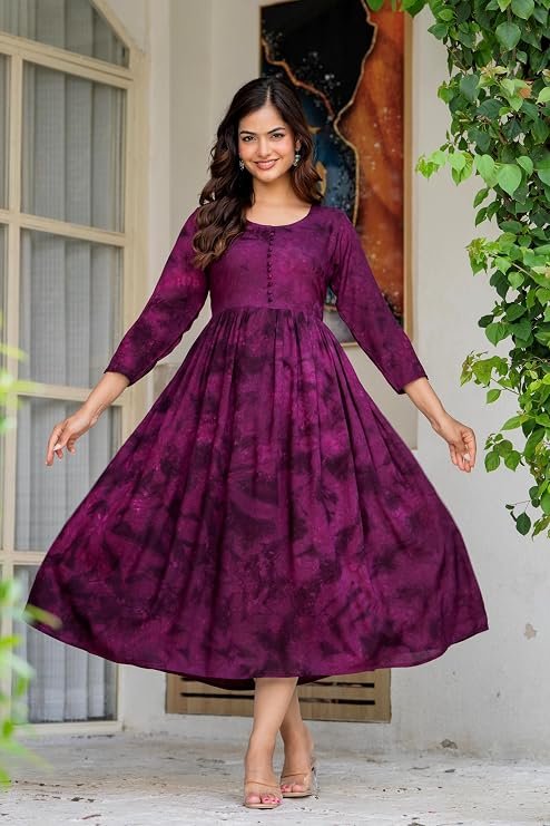 Women Anarkali Printed Kurti