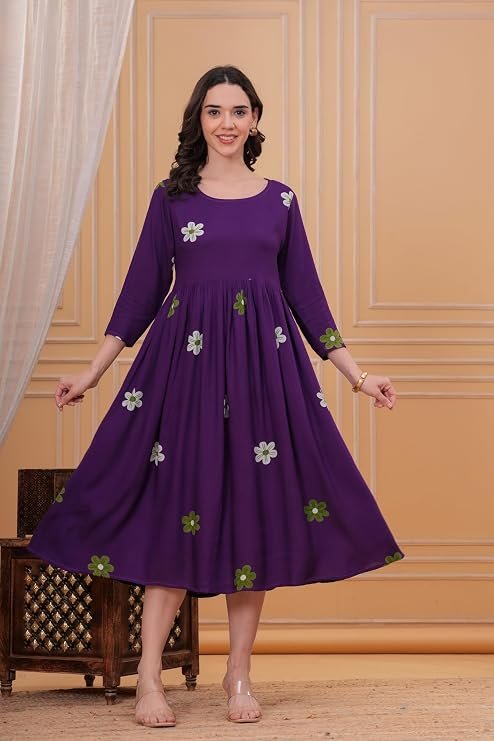 Women's Floral Printed Anarkali Kurta