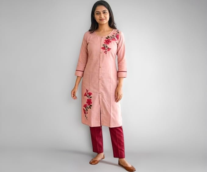 Women Cotton Printed Straight Kurti – Casual Daily WearKURTi