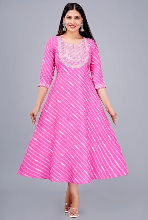 Women's Leheriya Anarkali Kurta