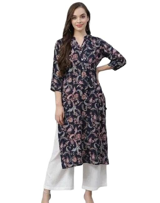 Women Printed Straight Kurta | Soft Fabric Long Top | Comfortable Fit