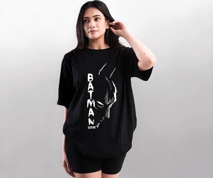 LEOTUDE Women&amp;#039;s cotton Oversized Fit Oversized Half Sleeve Tshirt, Round Neck Longline Drop Shoulder T-ShirT