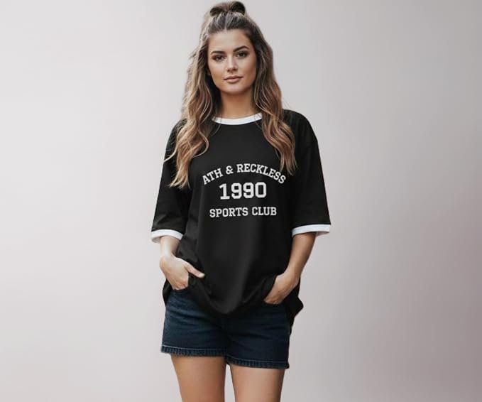 TQH Tshirt for Women | Oversized Tshirt for Woman | Tops for Women Western | Women's Tops | Woman Tee Loose Fit Drop Shoulder Printed T-Shirt for Casual Summer College Travel