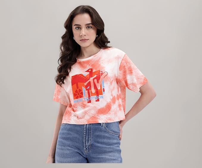 Amazon Brand - INKAST Women Half Sleeve Barbie Printed|Boxy Fit|Character Print|Women Tshirt