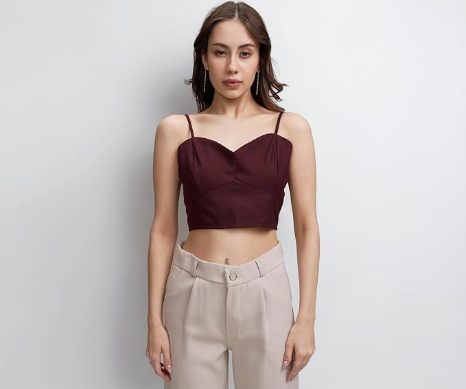 Tokyo Talkies Women's Bralette Crop Top | Chic & Trendy | Effortless Style | Tops for Woman | Women Tops | Women Crop To