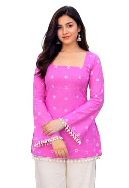 Designer Short Kurti for Women Latest Rayon Printed Ethnic Tunic | Stylish Kurti Tops with Jeans Styling | Casual Office Wear | Trendy Indian Fashion for Woman