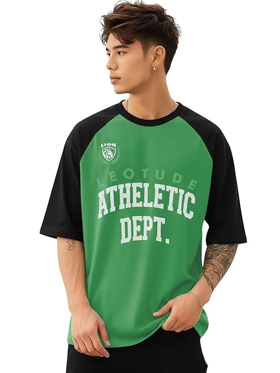 LEOTUDE Men Polycotton Classy Look Regular Fit Round Neck Half Sleeve 2026