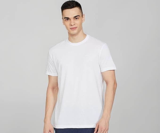 Max Men's Cotton Regular Fit Half Sleeves Crew Neck Solid Lounge T-Shirt
