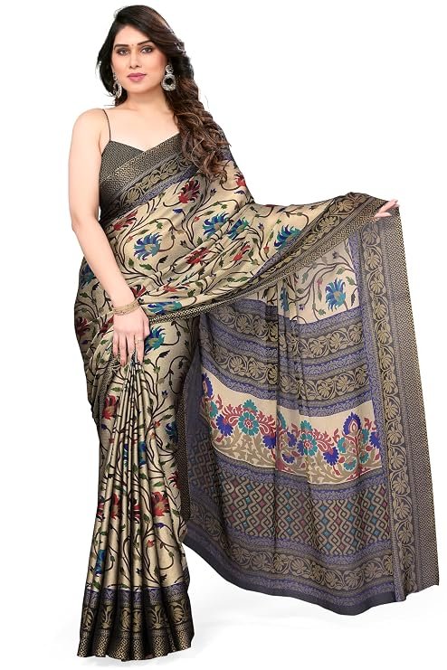 MIRCHI FASHION Saree for Woman Chiffon Georgette Floral Printed Saree | Daily Office Wear Sari with Blouse Piece