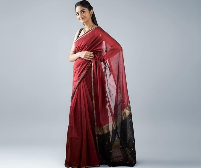 SGF11 Women's Kanjivaram Soft Cotton Linen Silk Saree With Blouse Piece