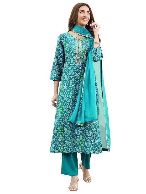 Libas Printed Viscose Straight Kurta With Trouser and Dupatta | Ethnic Wear | daily wear