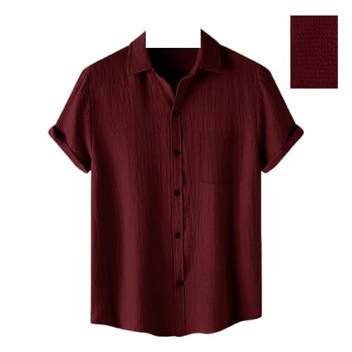 Pinkmint Men's Polycotton Regular Fit Casual Shirt | Stylish | Printed | Solid | Short Sleeve | Trendy (Available in Plus Size)