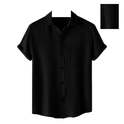 Pinkmint Men's Polycotton Regular Fit Casual Shirt | Stylish | Printed | Solid | Short Sleeve | Trendy (Available in Plus Size)