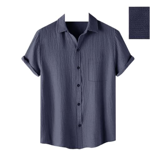 Pinkmint Men's Polycotton Regular Fit Casual Shirt | Stylish | Printed | Solid | Short Sleeve | Trendy (Available in Plus Size)