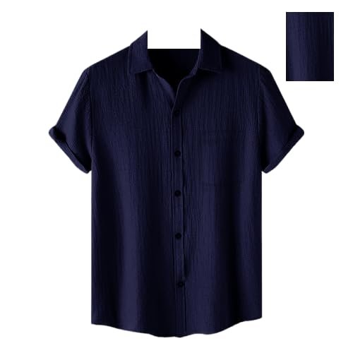 Pinkmint Men's Polycotton Regular Fit Casual Shirt | Stylish | Printed | Solid | Short Sleeve | Trendy (Available in Plus Size)