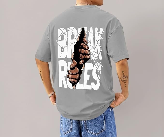 AUSK Baggy Hip-Hop T-Shirt for Men - Graphic Printed T Shirts || Oversized Men Tshirt || T-Shirts
