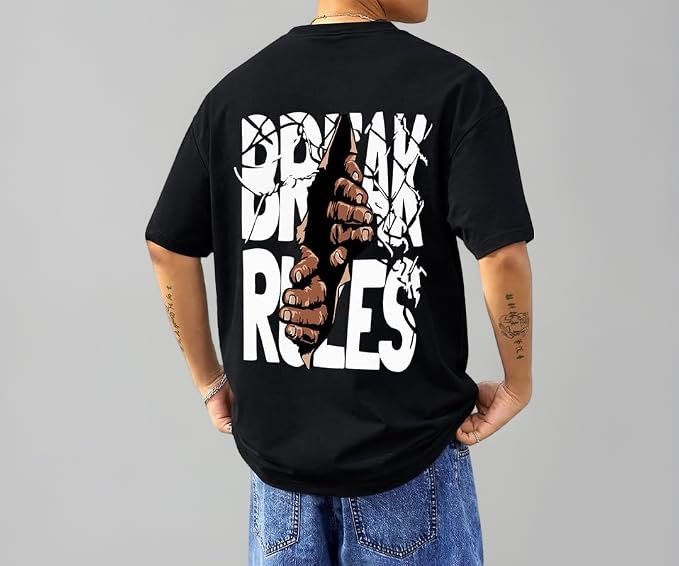 AUSK Baggy Hip-Hop T-Shirt for Men - Graphic Printed T Shirts || Oversized Men Tshirt || T-Shirts