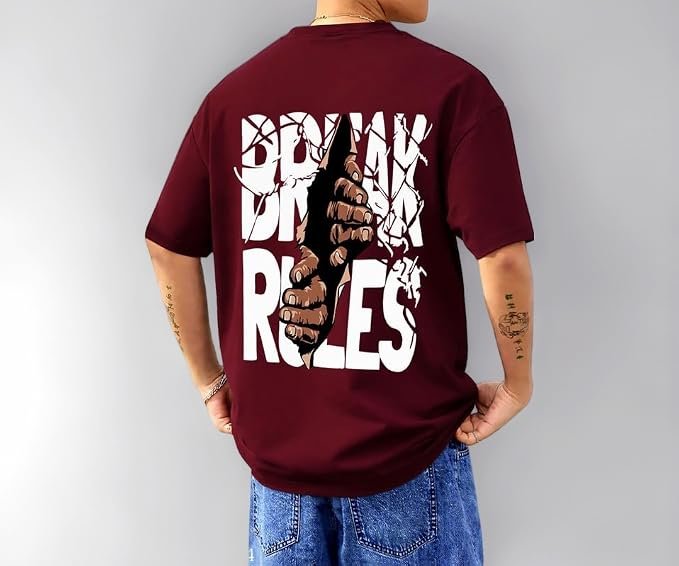 AUSK Baggy Hip-Hop T-Shirt for Men - Graphic Printed T Shirts || Oversized Men Tshirt || T-Shirts