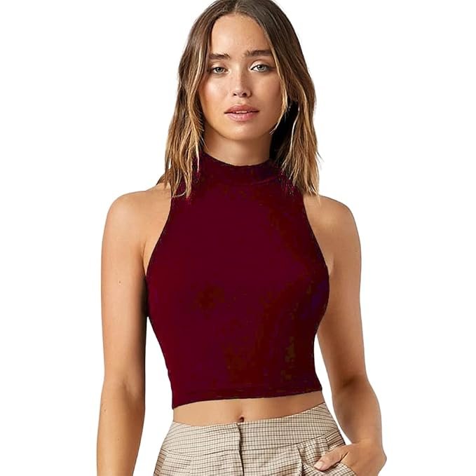 Women's Solid Ribbed Crop Tank Top