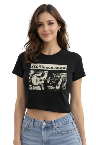 Short Sleeve Top for Women's & Girl's - Stretchable Regular Round Neck Rib Knit T Shirt | Tee Crop Top