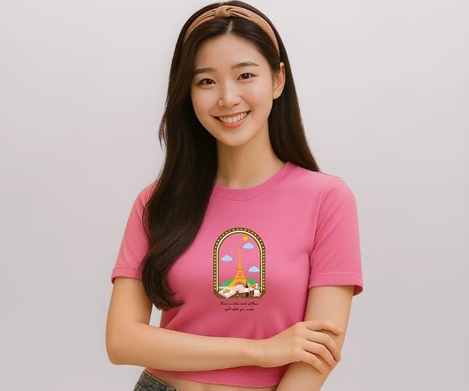 Space & Ocean Printed Crop Top Tshirt for Women