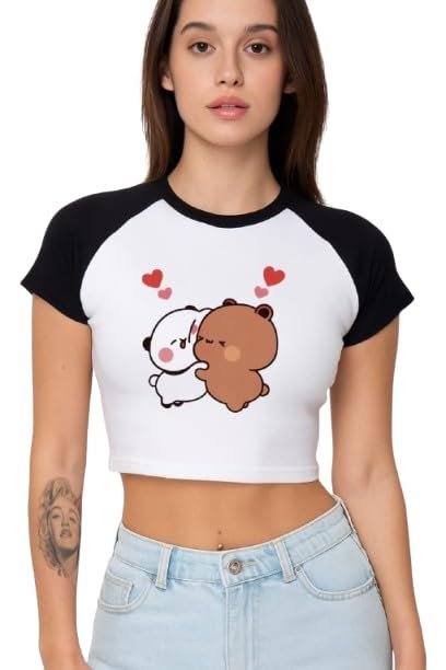 DRAXSTAR Short Sleeve Top for Women's & Girl's - Stretchable Regular Round Neck Rib Knit T Shirt | Tee Crop Top