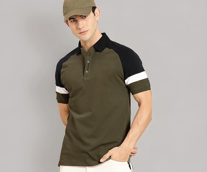 LEOTUDE Men's Matty Regular Fit Plain Polo T-Shirt