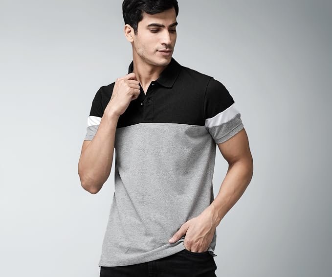 LEOTUDE Men's Regular Fit Half Sleeve Matty Polo T-Shirt
